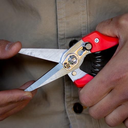 Hoof Trimming Shears, SK-5 Steel blade with Anti Fatigue Thermoplastic Rubber Handle for Hoof Care on Goats and Sheep, 32-734, Red