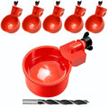Chicken Waterer Cups, DIY Automatic Poultry Watering Bowl Device | Large 6pcs Turkey Waterer Feeder, Poultry Watering System Water Feeder Kit Suitable for Duck, Chicks, Goose, Bunny and Bird