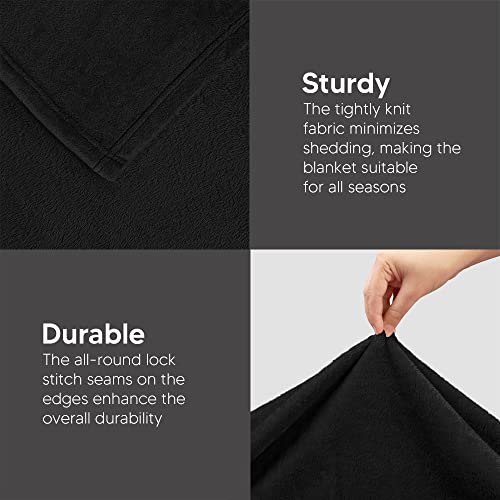 Utopia Bedding Ultra Soft Fleece Bed Blanket Throw Size Black (50x60 Inch) | Microfiber Plush Warm Lightweight Breathable Cozy Blanket Anti-Static, All Season Use, Gift for Women and Men - color: Black, size: Throw (50x60 Inch)