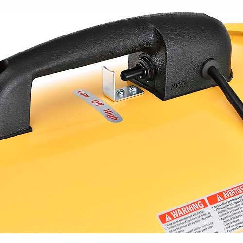 Global Industrial 12" Portable Ventilation Fan With 16'L Flexible Ducting | Confied Space Blower Fan, 2 Speed, 1640 CFM, 3/8 HP, 120V, High Visibility Yellow