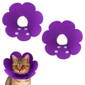 Felt Cat Recovery Collar, Cute Flower Cat Recovery Collar Adjustable Recovery Cones (2Pcs, S 6.3-7.5inch, Purple) for Small Dogs Kittens Cats - color: Purple, size: S（1-2.5 KG/2.2-5.5 lb）
