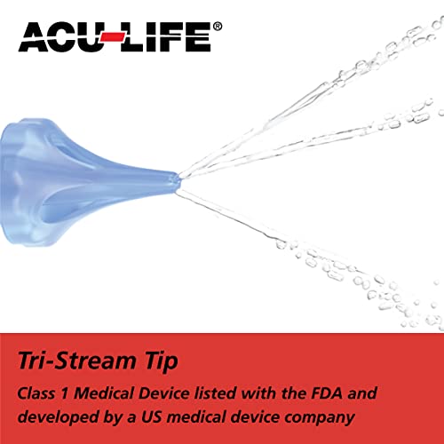 ACU-Life Ear Irrigator Kit with Basin, Syringe & Squeeze Bottle | Tri-Stream Tip With Flared Design For Comfort, Basin & Tools For Rinsing, Supports Controlled Flow, Simple To Operate - style: Basin, Ear Syringe and Easy Squeeze Bottle