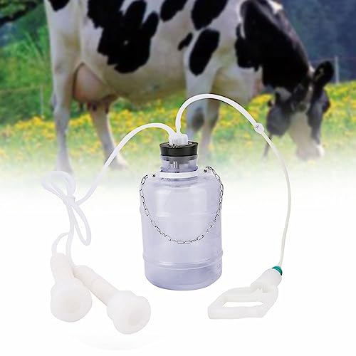 Yosoo Health Gear Goat Milking Machine Kit, Manual Vacuum Pump System | 3L Portable Household Milker, Cow Farm Bucket Pail, Stainless Component, Homestead Dairy, Hand Operated Extractor