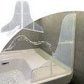 Mofason Silicone Shower Splash Guard - Splash Guard for Bathtub 2 Pack | Clear bathtub corner splash guard with adhesive; bathroom water guard for tubs, sinks, washbasin, tub splash guard shower - size: 11.5 x 9.2 inches