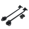 2 Pack 8" Hook and Eye Latch Black for Gate, Shed, Garage | 6mm Thick Stainless Steel, Rust-Resistant Black Coating, Stay Latched in Wind, Secure Privacy Latch, For Windows Barn Doors - size: 8 Inch