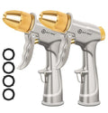 AUTOMAN Garden Hose Nozzle Sprayer, 2 Pack High Pressure Spray Nozzle, 100% Metal Water Hose Nozzle, 4 Patterns Watering Nozzle, Heavy Duty Garden Nozzle for Watering Plants & Lawns, Washing Cars - style: 4 Patterns 2 Pack