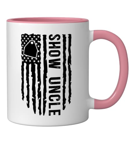 Livestock Show Uncle US Flag Livestock Show Uncle Ceramic Mug, Pink/White, 11oz - color: Pink/White, size: 11 Ounces