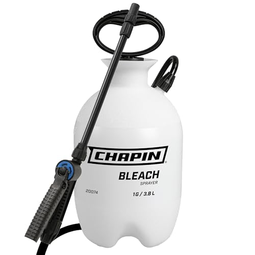 CHAPIN 1-Gallon Bleach Sprayer, Built for Disinfecting Tasks | Chemical-resistant tank and seals; ideal for mold removal, disinfecting and cleaner applications with nozzle and 40-in hose - size: 1 Gallon, Deluxe