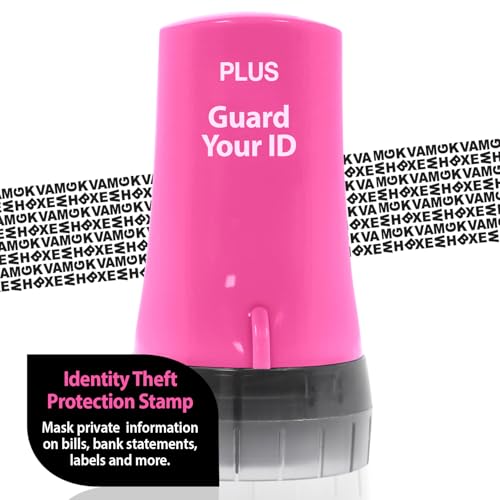 Guard Your ID Identity Theft Protection Roller Stamp for Mail & Documents - color: Pink, size: Standard