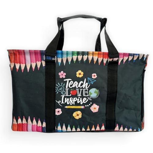 Large Collapsible Tote - color: Teach Love Inspire