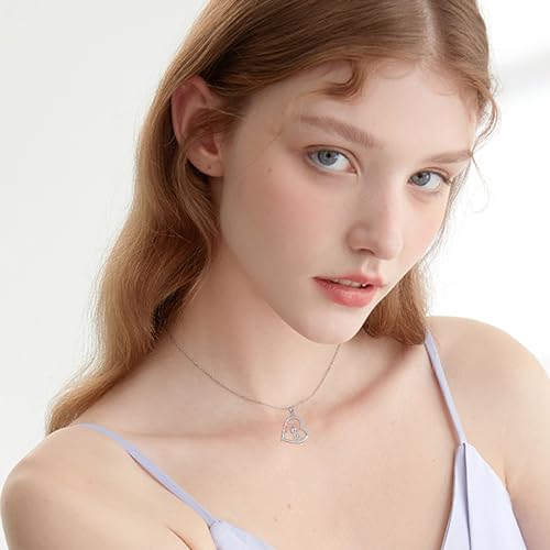 Goat Necklace Crystal Goat Necklace Sterling Silver Heart Goat Necklace Animal Pendant Jewelry for Women Goat Gift for Goat Lovers - style: goat
