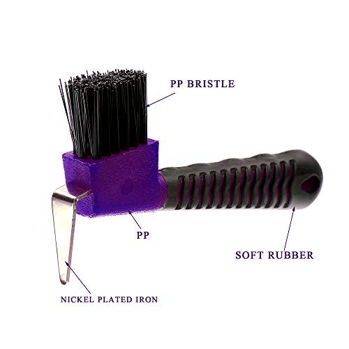 BOTH WINNERS Horse Hoof Pick Brush with Soft Touch Handle (Purple) - color: Purple