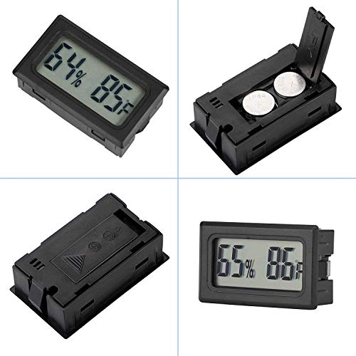 4-Pack Mini Indoor Temperature Humidity Meters Digital Gauge | Thermometer Hygrometer Fahrenheit (℉) Display for Reptile Tank,Jars,Guitar Case,Greenhouse, Garden, Cellar, Fridge, Closet
