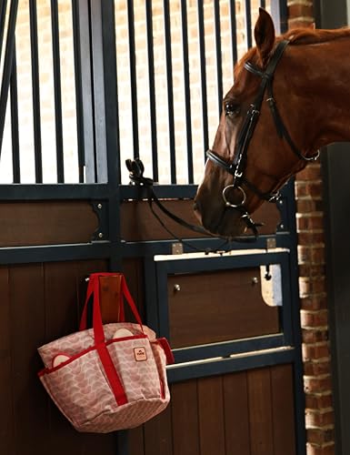 Horse Grooming Tote Bag, Waterproof Grooming Organizer with Multiple Pockets for Brushes & Tools, Stable & Show Use Pink - color: Pink