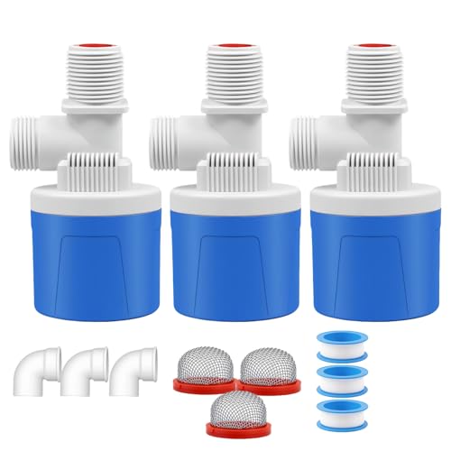 3PCS 3/4 Inch Top Inlet Water Float Valve | Automatic Water Level Control, Plastic Shut Off, For Livestock Waterer, Pond, Pool, Aquarium - size: 3/4''-3 PCS