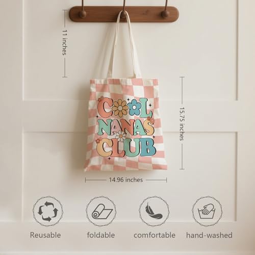 Aesthetic Canvas Tote Bag for Women - with Magnetic Snap Closure & Zipper Inner Pocket Reusable Totes Bag - color: Nanas1