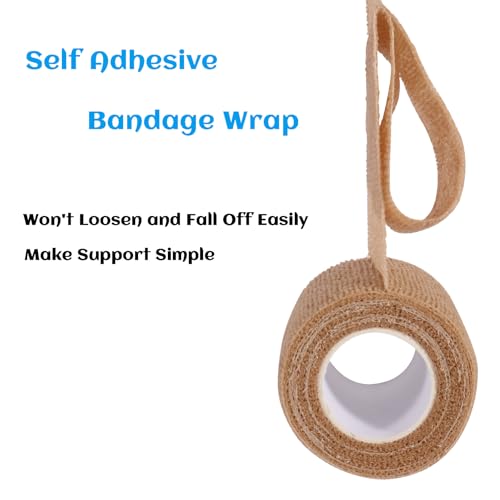 36 Rolls Elastic Self Adhesive Bandage Wrap 2 Inch, Breathable Non Woven Cohesive Bandage, Vet Wrap for Dogs, Ankle Sprains Swelling Medical First Aid Tape, Sports Athletic Tape Brown - color: 2 Inch-36 Count Brown