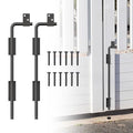 12" Heavy Duty Cane Bolt Gate Drop Rod with Upgraded Design, Square Drop Rod Kit for Double Gate Wood PVC Vinyl Metal Yard Gate Latch-2 Pack - size: 12 Inch-2 Pack