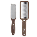 Fu Store 2 Pack Foot Files Callus Remover Foot Rasp Dual Sided Foot File | Stainless Steel Surface Pedicure Tools Professional Scrubber Premium for Feet Care Remove Hard Skin - color: Brown