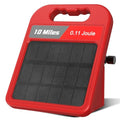 10 Mile Solar Fence Charger 0.11J Electric Fence Energizer with Day Night Mode 24-Hour Protection Red - size: 0.11J-Hg
