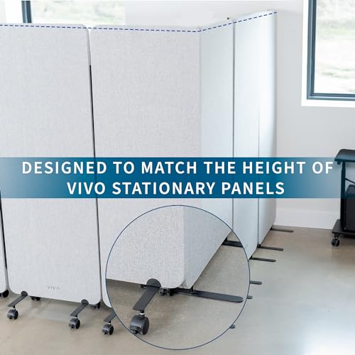 VIVO Freestanding 72 x 66 inch Privacy Panel, Mobile Cubicle Divider, x3 24 inch Wall Partitions, Gray, PP-3-T072G-M - size: 72"