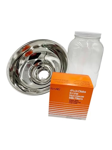 SS Strainers (Medium Strainer with Glass Jar Combo, 1 Gallon Jar Combo) - color: 1 Gallon Jar Combo, size: Medium