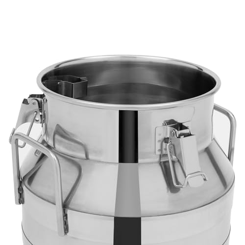 12L/3.17 Gallon Stainless Steel Milk Bucket, Heavy Duty Milk Can with Sealing Lid and Easy-Flow Spigot, Large Liquid Container Storage for Wine, Water, Coffee, Oil Storage, Transport, and Dispensing - size: 12L/3.17Gal