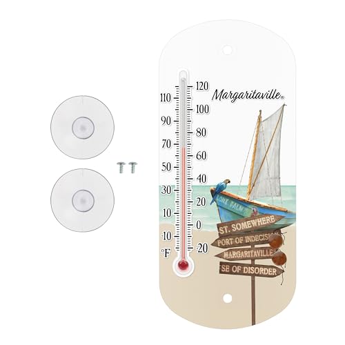 La Crosse 204-1081MV2 8-inch Analog Capillary Window Thermometer with Parrot - color: Off Tan beach