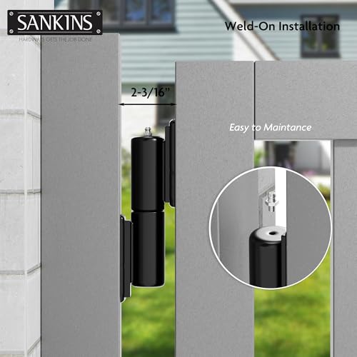 7" Heavy Duty Gate Hinges, Weld on Hinges 900lbs Capacity, Outdoor Trailer Gate Hinge, Barrel Hinges Heavy Duty for Trailer Ramp Outdoor Driveway Gate, 2 Pack - size: 7inch