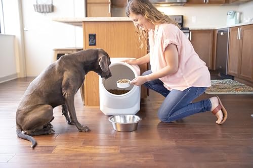 Vittles Vault Traditional Dog and Cat Food Container + Scoop, Gray, 60lbs | BPA Free Plastic, Sealed Airtight for Kibble, Bird Seed, Oatmeal and More; Includes Scoop, Made in USA - size: 60 Pounds