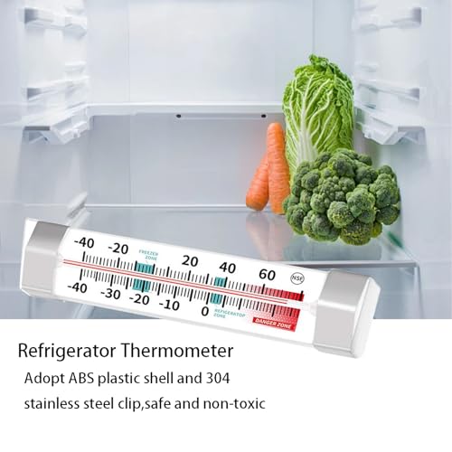 Refrigerator and Freezer Thermometer - NeilBee 3 Pack Fridge Thermometer with Stainless Steel Clip, Waterproof Analog, Large Dial, Accurate, Easy to Read for Kitchen, Restaurant, Cooler, Lab