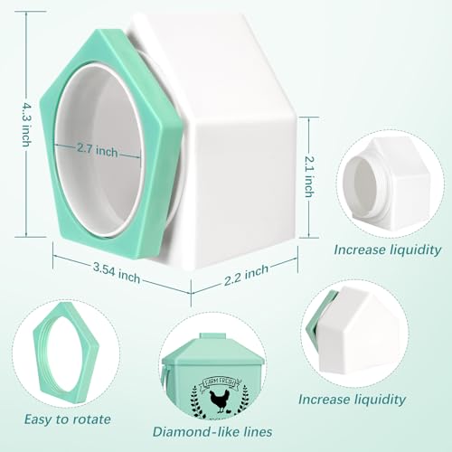 Tgeyd 4.2-Gallon Gravity Chicken Feeder & Waterer Set – No-Waste Poultry Feeder with Automatic Water Dispenser, Rainproof Lid, Raised Stand Legs & Anti-Roost Cone