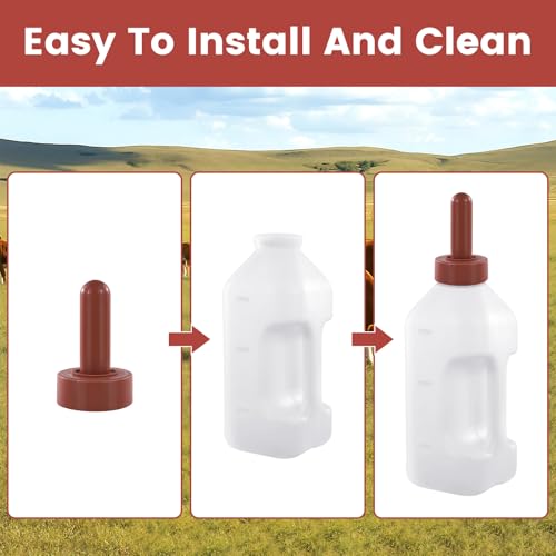 5-Pack of Anti-bite Calf Nipples, Silicone Replacement Nipples, Suitable for Calf Milk Bottles, Tear-Resistant Livestock Feeding Supplies, high-Strength Leak-Proof Calf Nipples, Dairy Farm Equipment.
