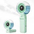 HandFan 4000mAh Handheld Turbo Misting Fan, 100 levels Adjustable High Speed Mister Fan, Portable Spray Water Mist Fans, Foldable Mini Hand Fans for Summer Beach Travel Concerts Disney(Green) - color: Green