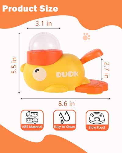 Interactive Dog Puzzle Toy Treat Dispenser Dog Toys, Duck Shape Slow Feeder | Eenrichment Toys for Small Medium Dogs & Cats, Promotes IQ Training Reduces Bloating Anti Gulping