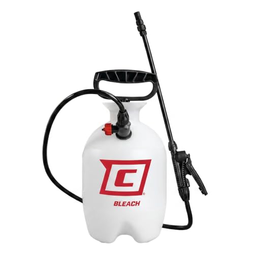 Chapin 1-Gallon Bleach Pump Sprayer, Resistant Seals for Cleaning | Chemical-resistant tank and seals; for mold treatment, sanitizing, fungicides and cleaners with filtration and 34in hose - size: 1-Gallon Bleach Sprayer