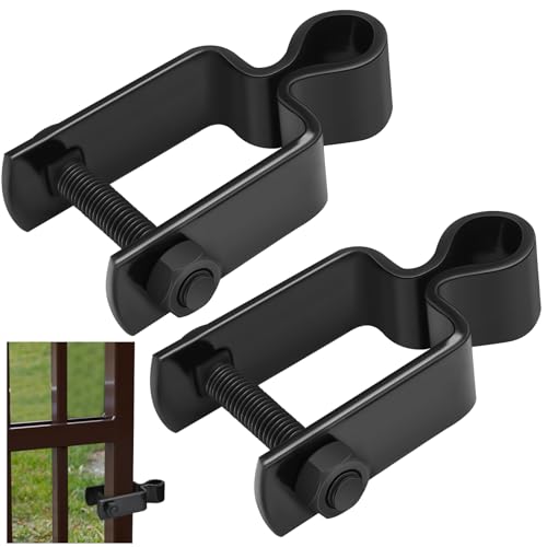 Dansydaisy 2 Pcs 1-1/2" x 1-1/2" Square Post Female Gate Hinges,Black | 5/8'' Pintle Square Chain Link, Galvanized Fence Gate Post Steel Hinge with Bolt and Nut, Repairing and Replacing Fence Gate - color: Black, size: 1-1/2'' X 1-1/2''