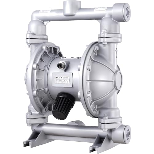 VEVOR Air Operated Double Diaphragm Pump, 44GPM, Max 115PSI Air Waste Oil Pneumatic Transfer Pump with 2 Extra Diaphragms, 1-1/2 inch Inlet & Outlet Aluminum Alloy Diaphragm Pump for Diesel Grease Oil | for Diesel Grease Oil, 2 Extra Diaphragms, 1 Inch In