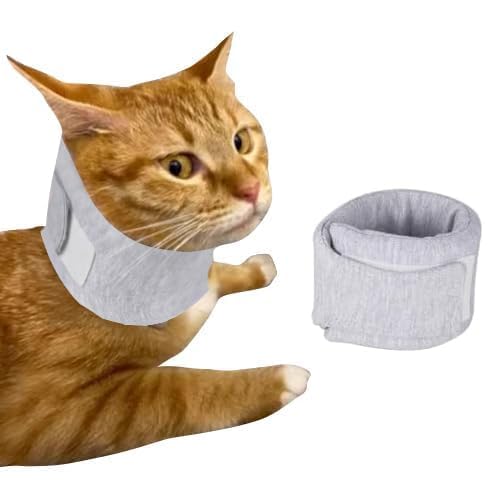 Cat Neck Brace Cover - Adjustable Elizabethan Collar for Post-Surgery Recovery, Anti-Lick Wound, Protective Cervical Cone for Small Medium Large Dogs Cats Neck Girth 5.5-11,0", Depth3.1 - color: Grey, size: S