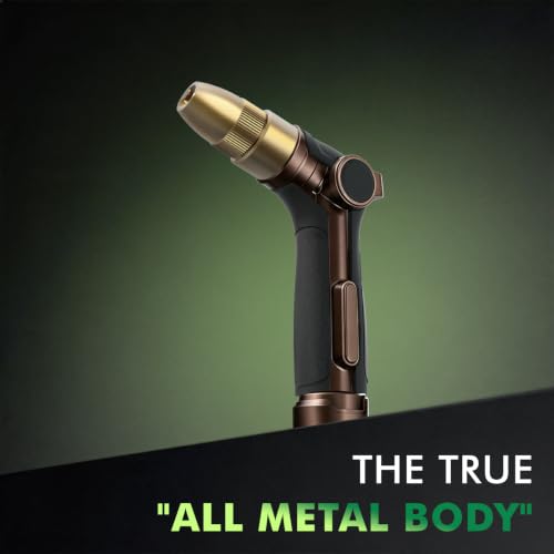 RESTMO Garden Hose Nozzle, Heavy Duty Water Hose Sprayer for Outdoor | Zinc Alloy Metal, Thumb Control, Precise Flow, Adjustable Spray Patterns, Leak-proof, Ideal for Lawn & Plant & Car, Brown - color: Brown