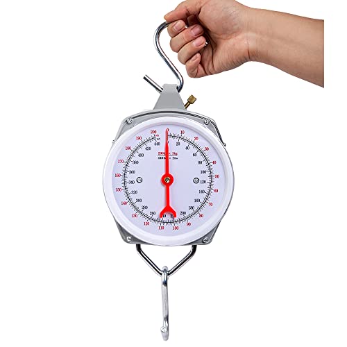 Spring Hanging Dial Scale,440lbs Industrial Hanging Scale,Spring Mechanical Hanging Scale for Kitchen Fishing,Mechanical Luggage Scale
