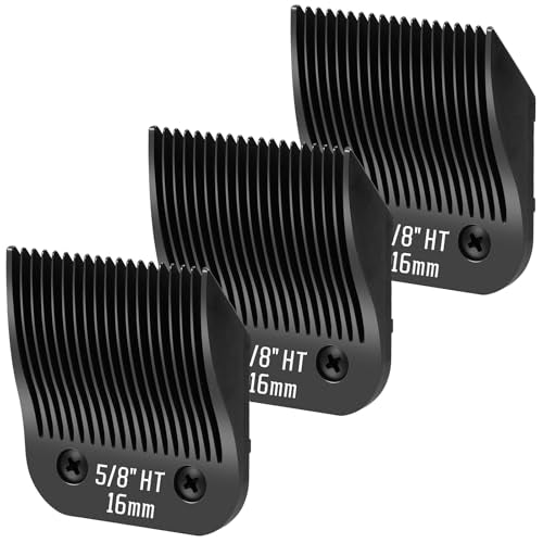 3 Pack 5/8HT Detachable Dog Grooming Steel Blades,Compatible with Andis,Oster A5,Wahl KM-10 Series,Cut Length 5/8" 16MM （Black） - size: 5/8HT-16mm 3 Pack