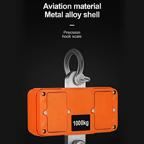 Digital Crane Scale, 1500kg 3000lb Duty Industrial Hanging Scale, with Remote Control LED Display, Remote Control Range 20m, for Measuring Weight(Orange)