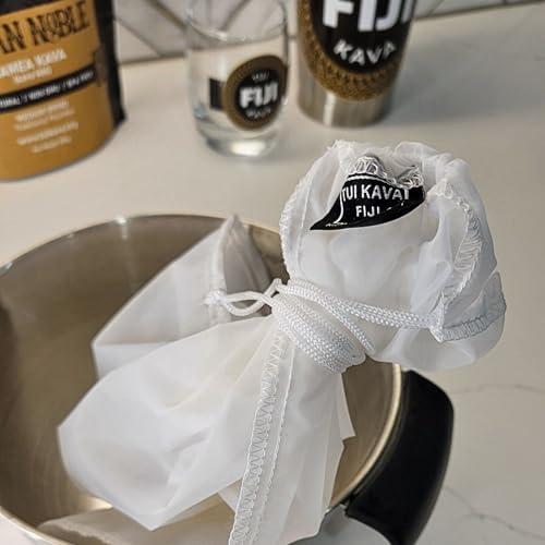 Traditional Kava Strainer Filter | 75 Micron Nylon Commercial Food Grade Quality | BPA-Free | Nut Milks | 10 x 12 inch | Draw string | Durable | Reusable | Environment friendly packaging