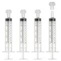 Feeding Syringes with Cap, Plastic Syringes for Liquid Pet Feeding Measuring Tool No Needle 10ml, (White, 4 Pcs), Intended for Dog / Cat / Rabbits / Small Animal / Scientific Lab - color: White