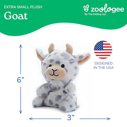 The Petting Zoo Goat Stuffed Animal Plushie, Nuggetz, Kids Gifts, 6 in | Goat Wildlife Animals by Zoologee. Great Toys for Girls and Boys. Soft Plush Gifts for Kids
