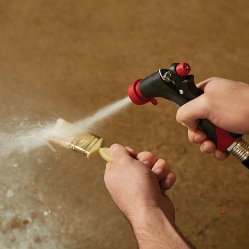 Gilmour Pro Heavy Duty Rear Control Garden Hose Nozzle with Insulated Grip | Ergonomic Non-Slip Handle, Hot Water Compatible, Trigger Lock, Flow Control, Concentrated Stream