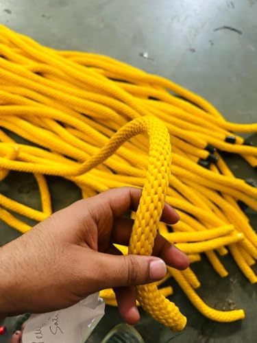 Majestic Ally Pack of 2 Solid Poly Lead Rope for Horses & Livestock – 10 Foot Long and 5/8 inch Thick - Replaceable Heavy-Duty Bolt Snap – Handmade – Soft, Broken in Feel (Yellow) - color: Yellow