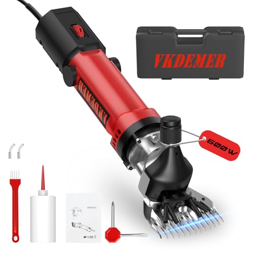 Electric Sheep Shears,600W Upgraded Professional Sheep Clippers,6 Speed Heavy Duty Shearing Clipper,13-Teeth Animal Grooming Clippers for Sheep Alpacas Goats and Thick Coat Animals - size: SheepShears