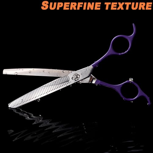 High-end Professional Dog Grooming Curved Thinning Scissors Teeth Blending Shears Pet Texturizing Thinner Blender Shears 7 Inch Extremely Very Sharp Made Of Stainless Steel Alloy For Dog Cat Groomer - color: 7inch Curved Thinning Shears